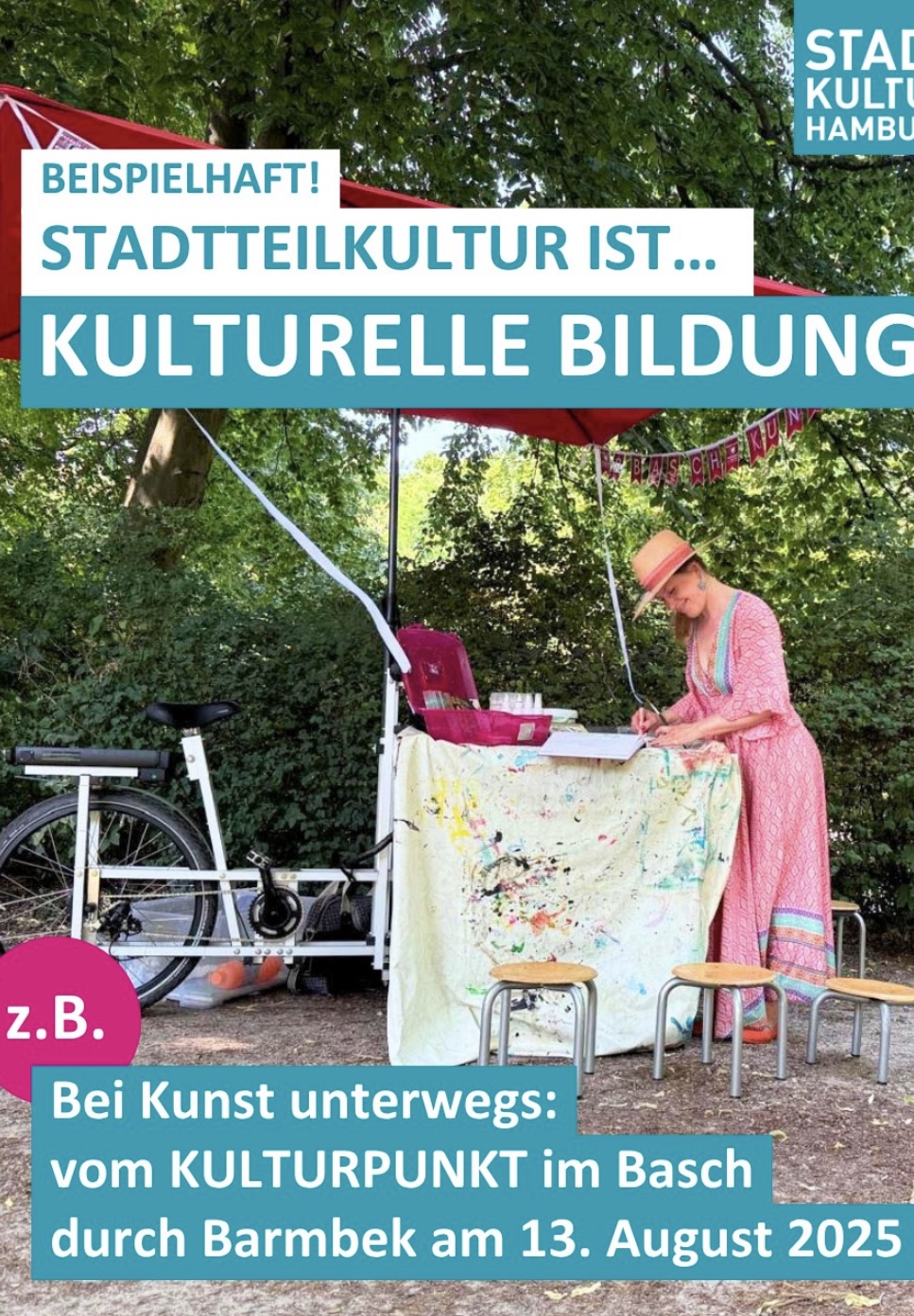 Projekt "Kunst unterwegs" Projekt "Kunst unterwegs" in Barmbek mit dem Lastenrad