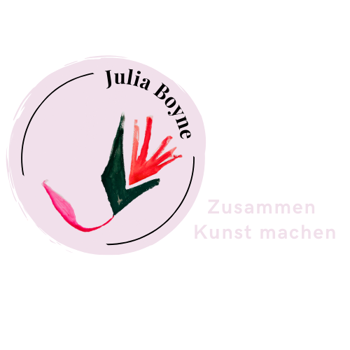 Logo mit rosafarbenen Kreishintergrund